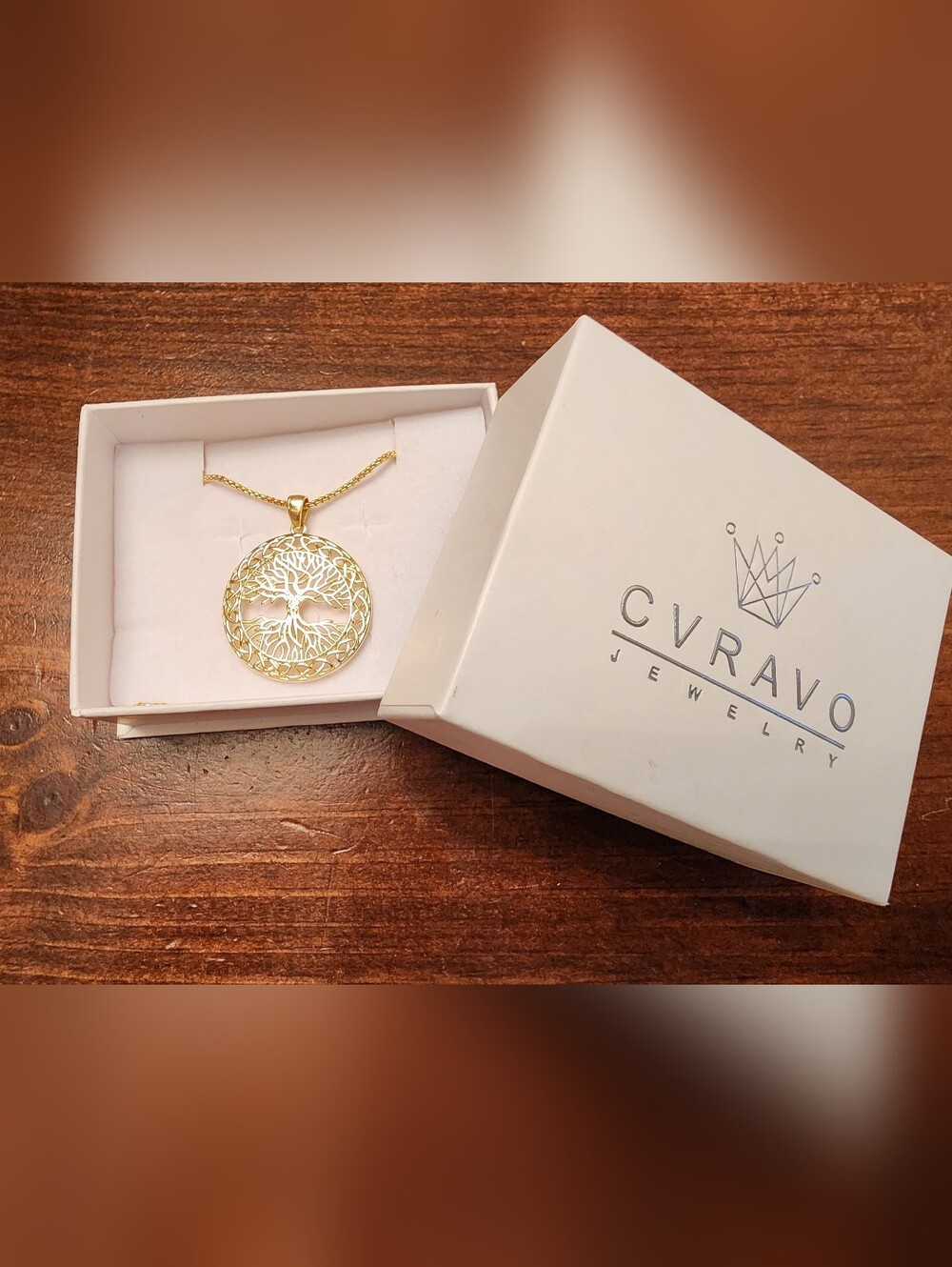 NIB Gold Tone Adjustable Tree of Life Necklace